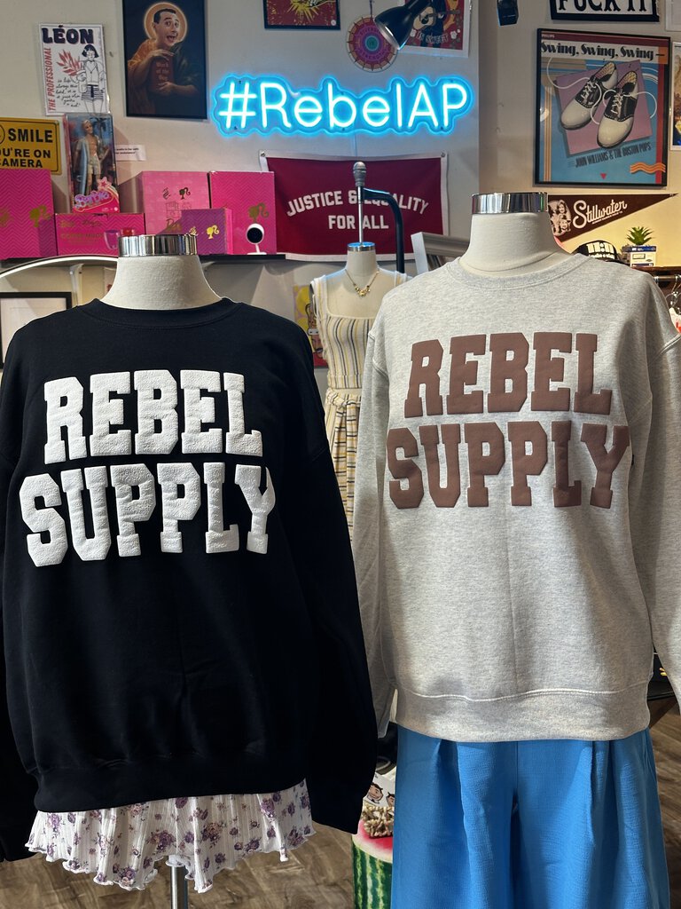 Rebel Puff Letter Sweatshirt