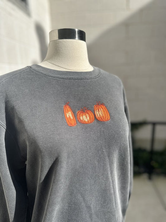 Pumpkin Embroidered Sweatshirt