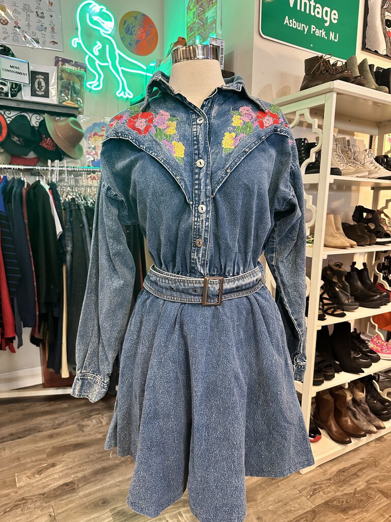 VIN Butterfly Denim Dress