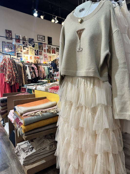 Cream Chiffon Skirt