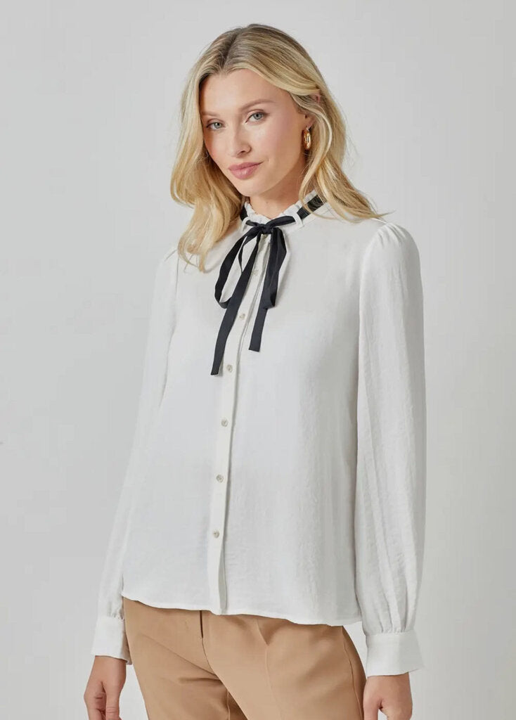 Ruffle Button Down Blouse