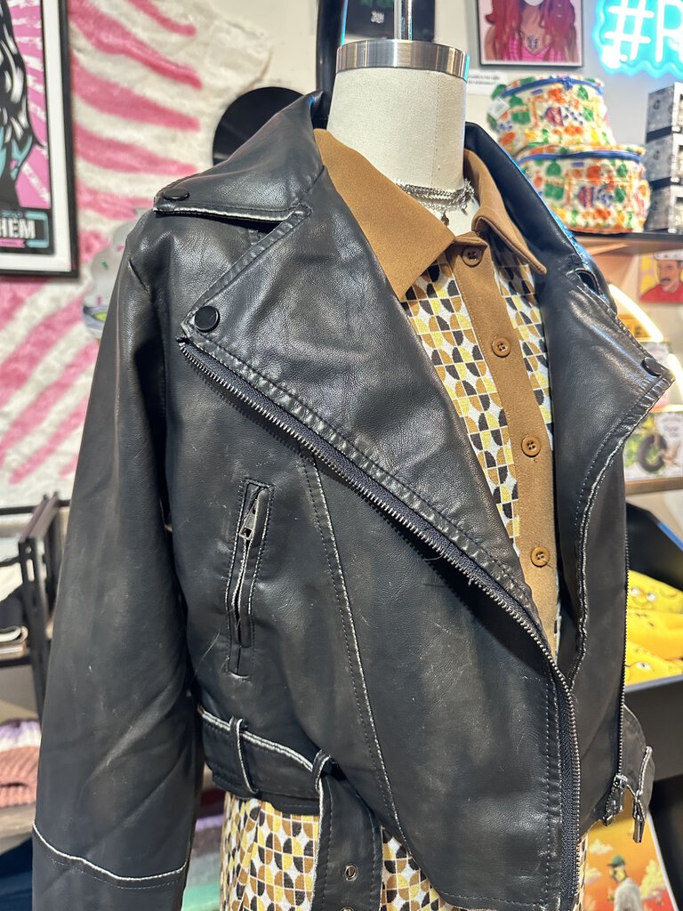 Washed Leather Moto Jacket