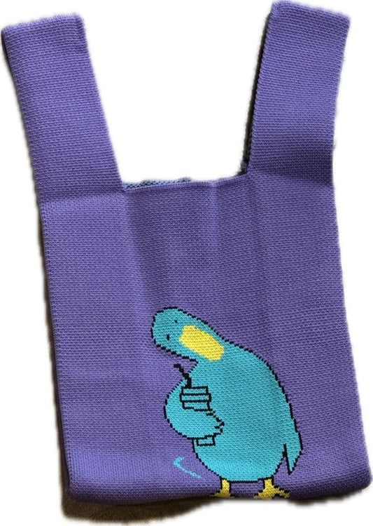 Knit Purple Duck Tote