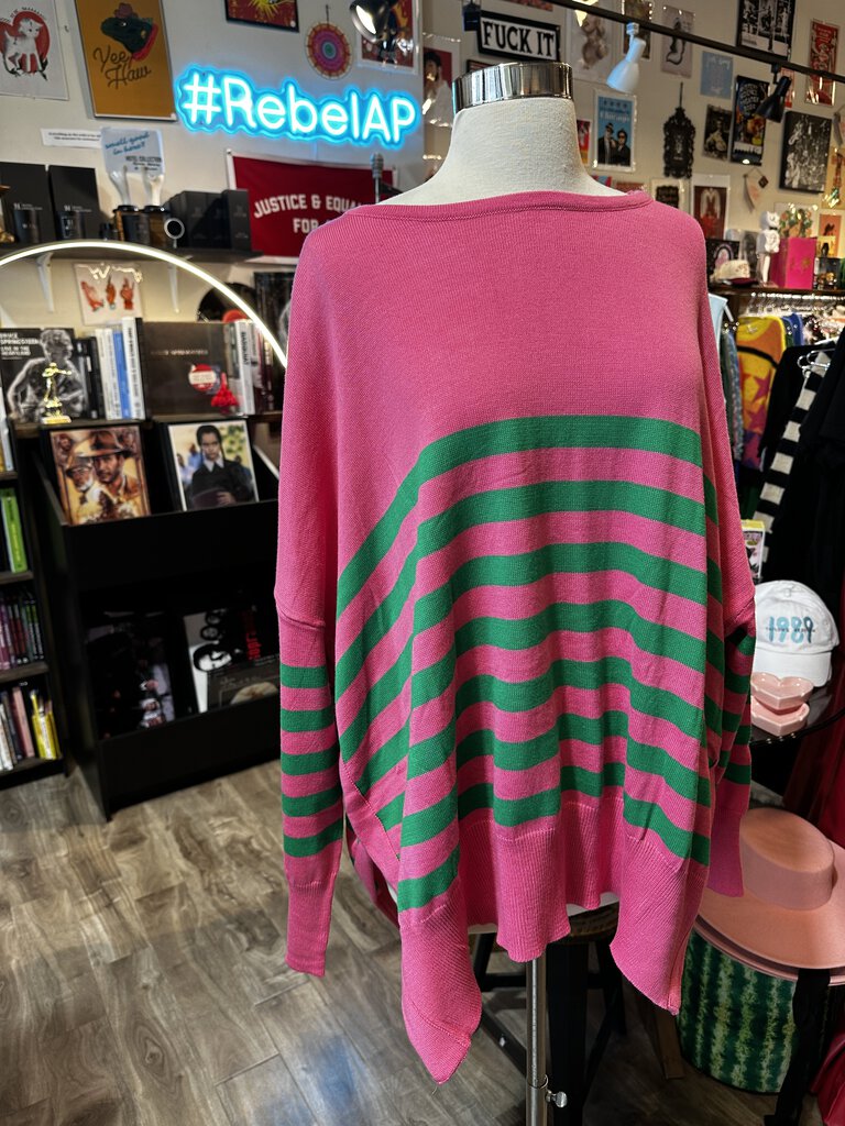 Striped Elbow Patch Sweater
